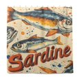 thumbnail image 1 of Yayeee Shower Curtain with Hooks 72"x72" Waterproof Fabric Bathroom Hanging Decor, Beige Sardines Pattern, 1 of 5