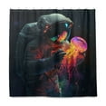 thumbnail image 1 of Yayeee Shower Curtain with Hooks 72"x72" Waterproof Fabric Bathroom Hanging Decor, Black Astronaut, 1 of 5