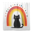 thumbnail image 1 of Yayeee Shower Curtain with Hooks 72"x72" Waterproof Fabric Bathroom Hanging Decor, Black Cat Rainbow, 1 of 5