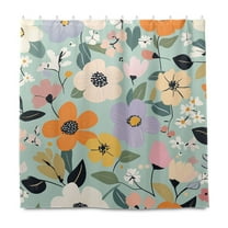 Yayeee Shower Curtain with Hooks 72"x72" Waterproof Fabric Bathroom Hanging Decor, Floral Pattern