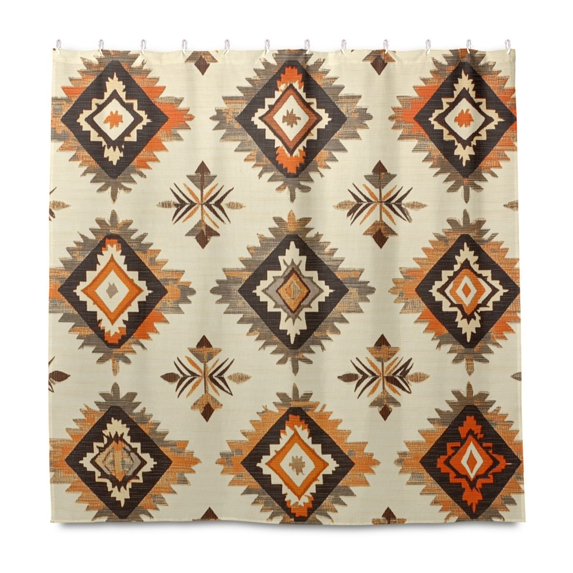 Yayeee Shower Curtain with Hooks 72"x72" Waterproof Fabric Bathroom Hanging Decor, Geometric Designs