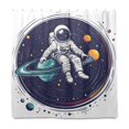 thumbnail image 1 of Yayeee Shower Curtain with Hooks 72"x72" Waterproof Fabric Bathroom Hanging Decor, Green Astronaut Planet, 1 of 5
