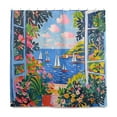 thumbnail image 1 of Yayeee Shower Curtain with Hooks 72"x72" Waterproof Fabric Bathroom Hanging Decor, Pink Floral Window, 1 of 5