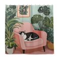 thumbnail image 1 of Yayeee Shower Curtain with Hooks 72"x72" Waterproof Fabric Bathroom Hanging Decor, Pink Sleeping Cat, 1 of 5
