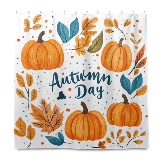 Yayeee Shower Curtain with Hooks 72"x72" Waterproof Fabric Bathroom Hanging Decor, Pumpkins Pattern