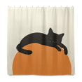 thumbnail image 1 of Yayeee Shower Curtain with Hooks 72"x72" Waterproof Fabric Bathroom Hanging Decor, Sleeping Black Cat, 1 of 5