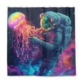 thumbnail image 1 of Yayeee Shower Curtain with Hooks 72"x72" Waterproof Fabric Bathroom Hanging Decor, Space Astronaut, 1 of 5