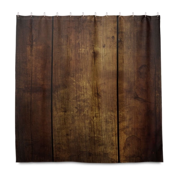 Yayeee Shower Curtain with Hooks 72"x72" Waterproof Fabric Bathroom Hanging Decor, Wood Grain