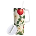 thumbnail image 1 of Yayeee 30oz Stainless Steel Tumbler with Straw and Handle Double-Wall Insulated Travel Water Bottle, Apple Leaves Pattern, 1 of 8