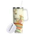 thumbnail image 1 of Yayeee 30oz Stainless Steel Tumbler with Straw and Handle Double-Wall Insulated Travel Water Bottle, Beige Clouds, 1 of 8