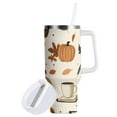thumbnail image 1 of Yayeee 30oz Double-Wall Insulated Stainless Steel Tumbler with Handle Bottle, Beige Fall Leaves, 1 of 8