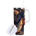 thumbnail image 1 of Yayeee 30oz Double-Wall Insulated Stainless Steel Tumbler with Handle Bottle, Blue Geometric Eagle, 1 of 8