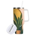 thumbnail image 1 of Yayeee 30oz Stainless Steel Tumbler with Straw and Handle Double-Wall Insulated Travel Water Bottle, Boho Plants, 1 of 8