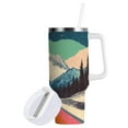 thumbnail image 1 of Yayeee 30oz Double-Wall Insulated Stainless Steel Tumbler with Handle Bottle, Colorful Road at Night, 1 of 8