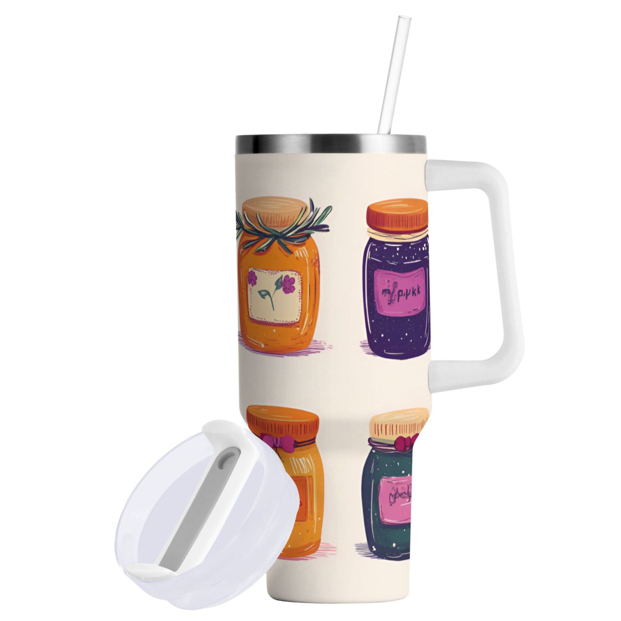 Yayeee Stainless Steel Tumbler with Straw and Handle 30oz Insulated