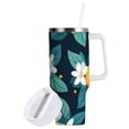 thumbnail image 1 of Yayeee 30oz Stainless Steel Tumbler with Straw and Handle Double-Wall Insulated Travel Water Bottle, Lemon Leaves, 1 of 8