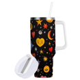 thumbnail image 1 of Yayeee 30oz Stainless Steel Tumbler with Straw and Handle Double-Wall Insulated Travel Water Bottle, Moon Pattern, 1 of 8