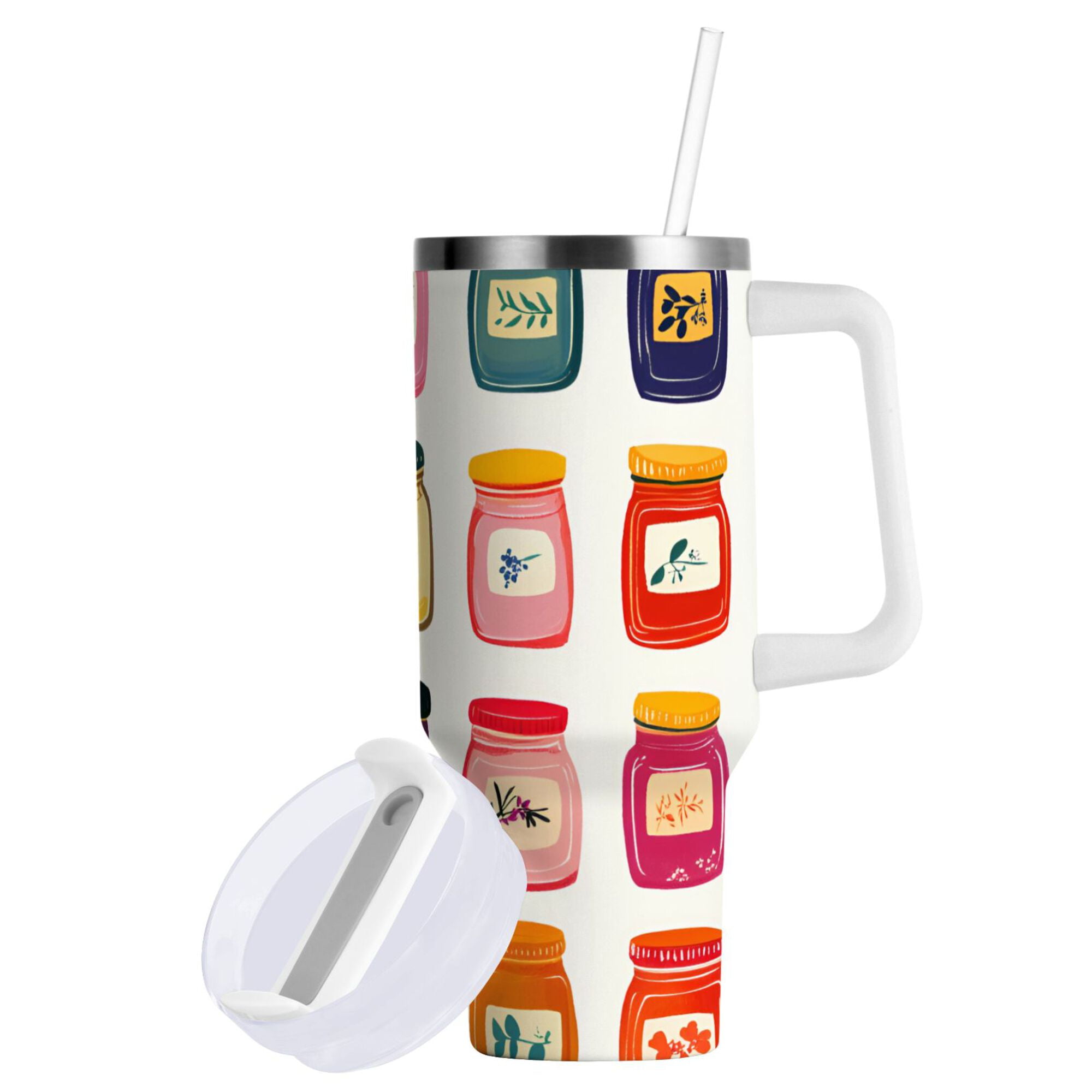 Yayeee Stainless Steel Tumbler with Straw and Handle 30oz Insulated