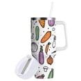 thumbnail image 1 of Yayeee 30oz Double-Wall Insulated Stainless Steel Tumbler with Handle Bottle, Purple Vegetables Pattern, 1 of 8