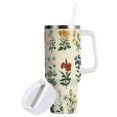 thumbnail image 1 of Yayeee 30oz Stainless Steel Tumbler with Straw and Handle Double-Wall Insulated Travel Water Bottle, Red Floral, 1 of 8