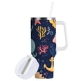 thumbnail image 1 of Yayeee 30oz Stainless Steel Tumbler with Straw and Handle Double-Wall Insulated Travel Water Bottle, Red Jellyfish, 1 of 8