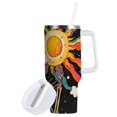 thumbnail image 1 of Yayeee 30oz Double-Wall Insulated Stainless Steel Tumbler with Handle Bottle, Skeleton with Sun, 1 of 8