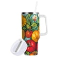 thumbnail image 1 of Yayeee 30oz Stainless Steel Tumbler with Straw and Handle Double-Wall Insulated Travel Water Bottle, Vibrant Tomatoes, 1 of 8