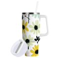 thumbnail image 1 of Yayeee 30oz Double-Wall Insulated Stainless Steel Tumbler with Handle Bottle, White Flower, 1 of 8