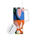 thumbnail image 1 of Yayeee 40oz Double-Wall Insulated Stainless Steel Tumbler with Handle Bottle, Abstract Plants, 1 of 8