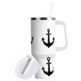 thumbnail image 1 of Yayeee 40oz Double-Wall Insulated Stainless Steel Tumbler with Handle Bottle, Anchor Pattern, 1 of 8