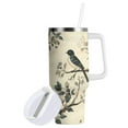 thumbnail image 1 of Yayeee 40oz Double-Wall Insulated Stainless Steel Tumbler with Handle Bottle, Beige Birds, 1 of 8
