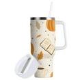 thumbnail image 1 of Yayeee 40oz Stainless Steel Tumbler with Straw and Handle Double-Wall Insulated Travel Water Bottle, Beige Fall Pumpkin, 1 of 8