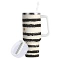 thumbnail image 1 of Yayeee 40oz Double-Wall Insulated Stainless Steel Tumbler with Handle Bottle, Black Stripes, 1 of 8