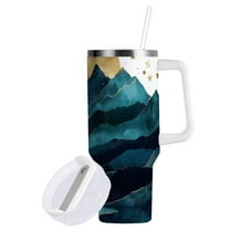 Yayeee 40oz Stainless Steel Tumbler with Handle Double Insulated Bottle, Blue Mountains
