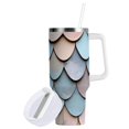 thumbnail image 1 of Yayeee 40oz Stainless Steel Tumbler with Straw and Handle Double-Wall Insulated Travel Water Bottle, Blue Shimmering Pattern, 1 of 8