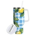 thumbnail image 1 of Yayeee 40oz Double-Wall Insulated Stainless Steel Tumbler with Handle Bottle, Cartoon Plaid Lemon, 1 of 8