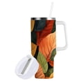thumbnail image 1 of Yayeee 40oz Stainless Steel Tumbler with Straw and Handle Double-Wall Insulated Travel Water Bottle, Colorful Leaves, 1 of 8