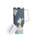 thumbnail image 1 of Yayeee 40oz Double-Wall Insulated Stainless Steel Tumbler with Handle Bottle, Cute Animals, 1 of 8