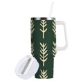 thumbnail image 1 of Yayeee 40oz Double-Wall Insulated Stainless Steel Tumbler with Handle Bottle, Dark Green Leaves, 1 of 8