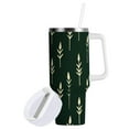 thumbnail image 1 of Yayeee 40oz Double-Wall Insulated Stainless Steel Tumbler with Handle Bottle, Dark Green Plants, 1 of 8