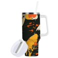 thumbnail image 1 of Yayeee 40oz Stainless Steel Tumbler with Straw and Handle Double-Wall Insulated Travel Water Bottle, Fish Pattern, 1 of 8