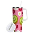 thumbnail image 1 of Yayeee 40oz Stainless Steel Tumbler with Straw and Handle Double-Wall Insulated Travel Water Bottle, Floral Raspberries, 1 of 8