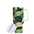 thumbnail image 1 of Yayeee 40oz Double-Wall Insulated Stainless Steel Tumbler with Handle Bottle, Green Abstract Shapes, 1 of 8
