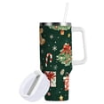 thumbnail image 1 of Yayeee 40oz Stainless Steel Tumbler with Straw and Handle Double-Wall Insulated Travel Water Bottle, Green Christmas Trees, 1 of 8