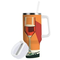 Yayeee 40oz Stainless Steel Tumbler with Handle Double Insulated Bottle, Orange Glasses