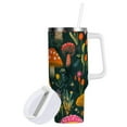 thumbnail image 1 of Yayeee 40oz Double-Wall Insulated Stainless Steel Tumbler with Handle Bottle, Orange Mushroom, 1 of 8