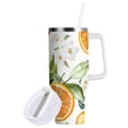 thumbnail image 1 of Yayeee 40oz Stainless Steel Tumbler with Straw and Handle Double-Wall Insulated Travel Water Bottle, Orange Watercolor Bees, 1 of 8
