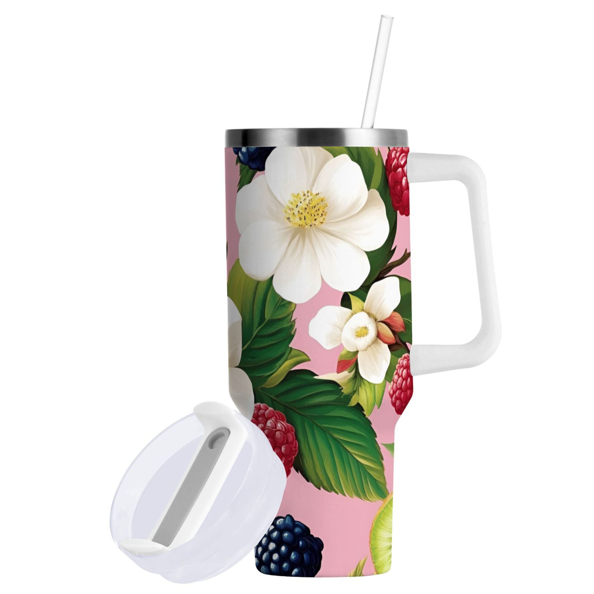 Yayeee Stainless Steel Tumbler with Straw and Handle 40oz Insulated