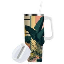 Yayeee 40oz Double-Wall Insulated Stainless Steel Tumbler with Handle Bottle, Pink Sunset