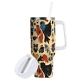 thumbnail image 1 of Yayeee 40oz Stainless Steel Tumbler with Straw and Handle Double-Wall Insulated Travel Water Bottle, Red Geometric, 1 of 8